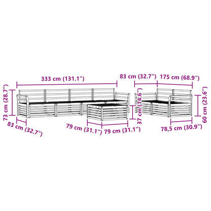 Outdoor Sofa Set 7 pcs Natural Solid Acacia Wood