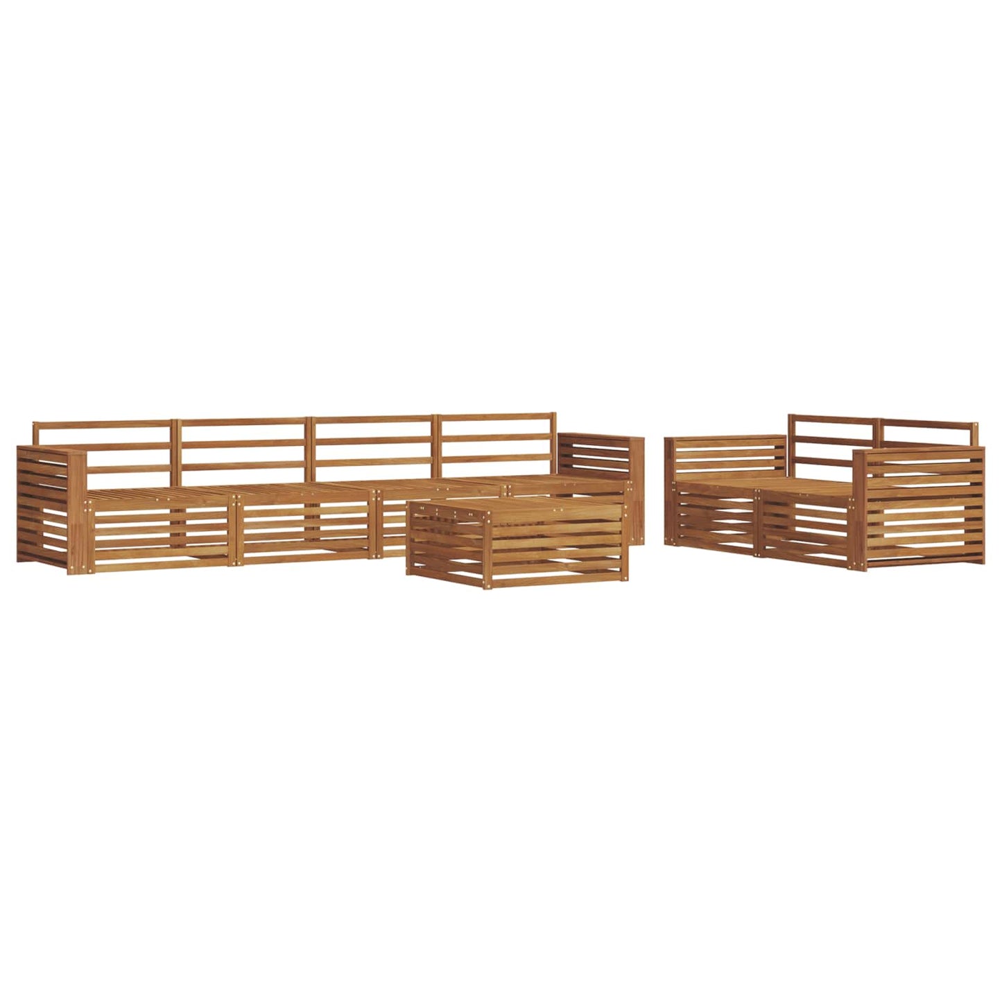 Outdoor Sofa Set 7 pcs Natural Solid Acacia Wood