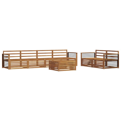 Outdoor Sofa Set 7 pcs Natural Solid Acacia Wood