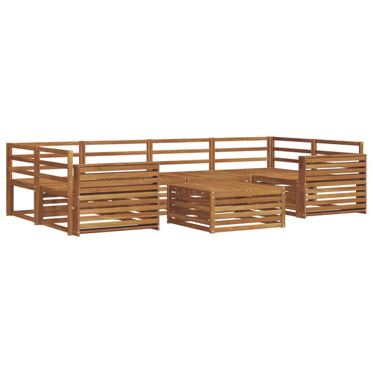 Outdoor Sofa Set 7 pcs Natural Solid Acacia Wood