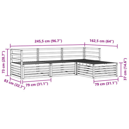 Outdoor Sofa Set Natural 245.5 x 162.5 x 73 cm