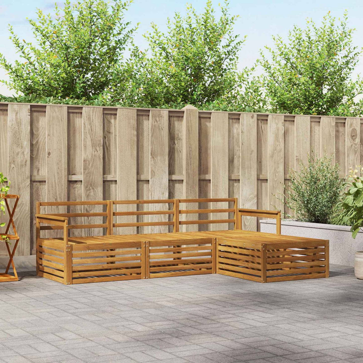 Outdoor Sofa Set Natural 249.5 x 162.5 x 73 cm