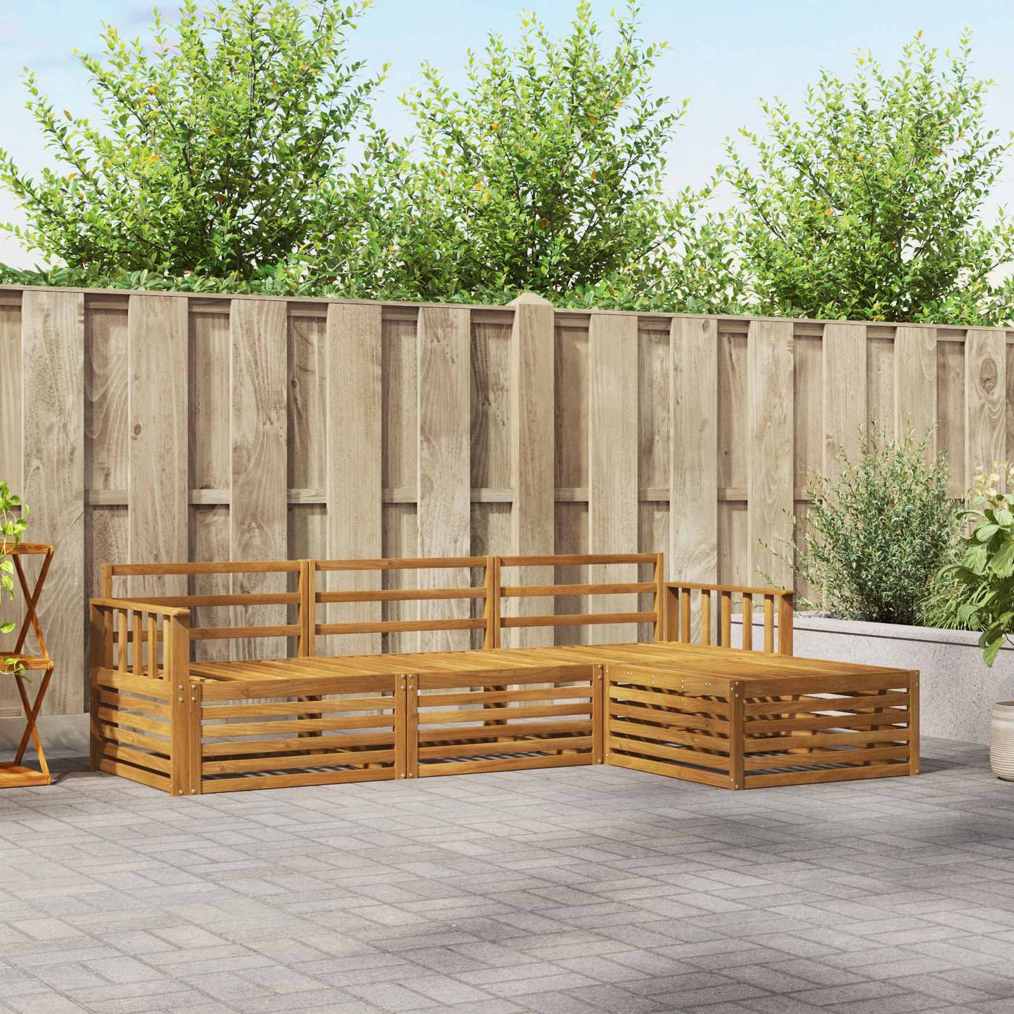 Outdoor Sofa Set Natural 249.5 x 162.5 x 73 cm