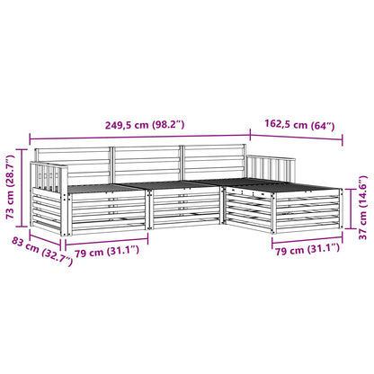 Outdoor Sofa Set Natural 249.5 x 162.5 x 73 cm