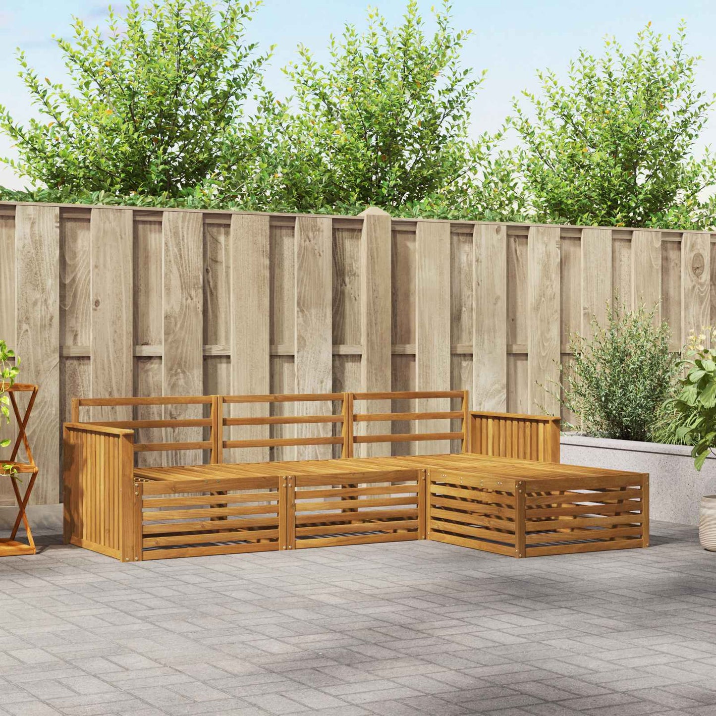Outdoor Sofa Set Natural 249.5 x 162.5 x 73 cm