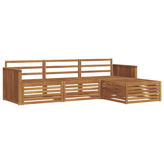 Outdoor Sofa Set 4 pcs Natural Solid Acacia Wood
