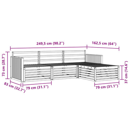 Outdoor Sofa Set Natural 249.5 x 162.5 x 73 cm