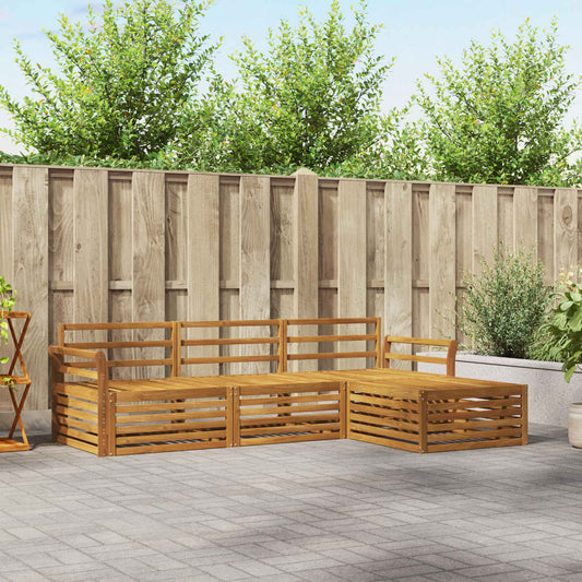 Outdoor Sofa Set 4 pcs Natural Solid Acacia Wood