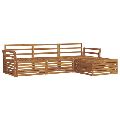 Outdoor Sofa Set Natural 254 x 162.5 x 73 cm Solid Acacia Wood