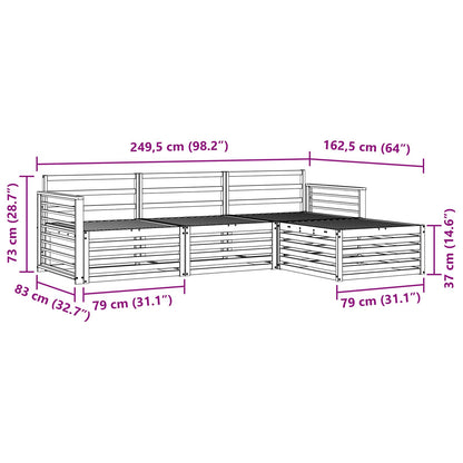 Outdoor Sofa Set Natural 249.5 x 162.5 x 73 cm