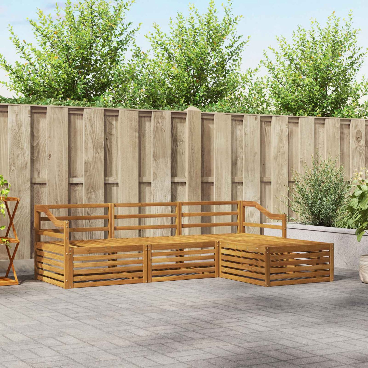 Outdoor Sofa Set Natural 245.5 x 162.5 x 73 cm