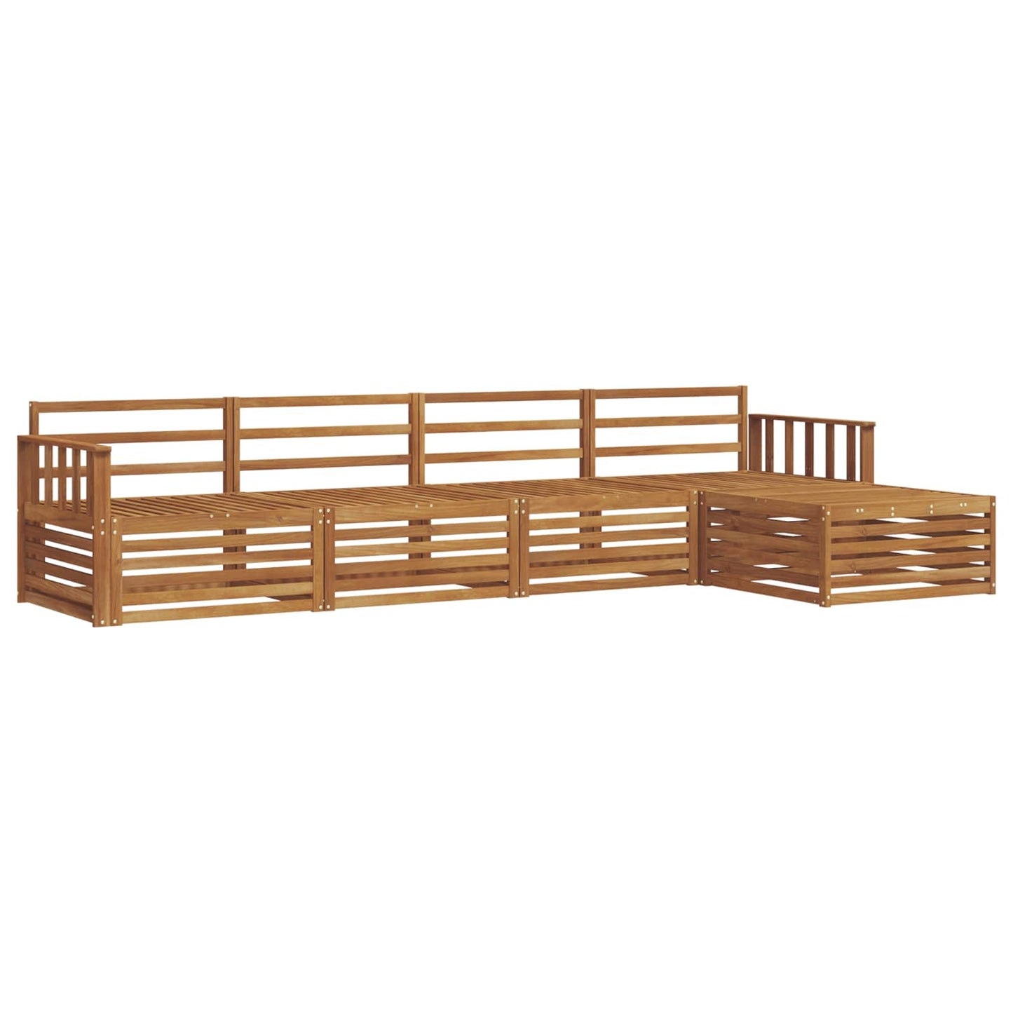 Outdoor Sofa Set 5 pcs Natural Solid Acacia Wood