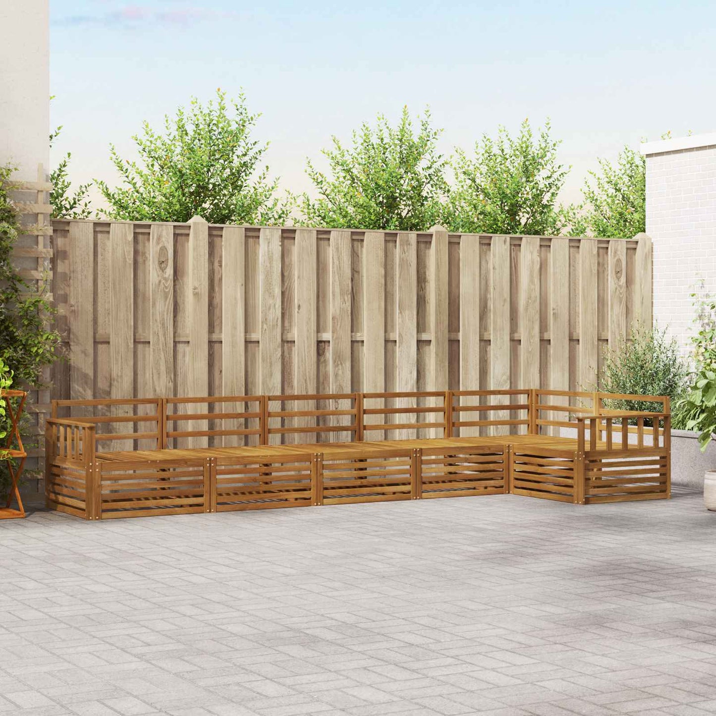 Outdoor Sofa Set 6 pcs Natural Solid Acacia Wood