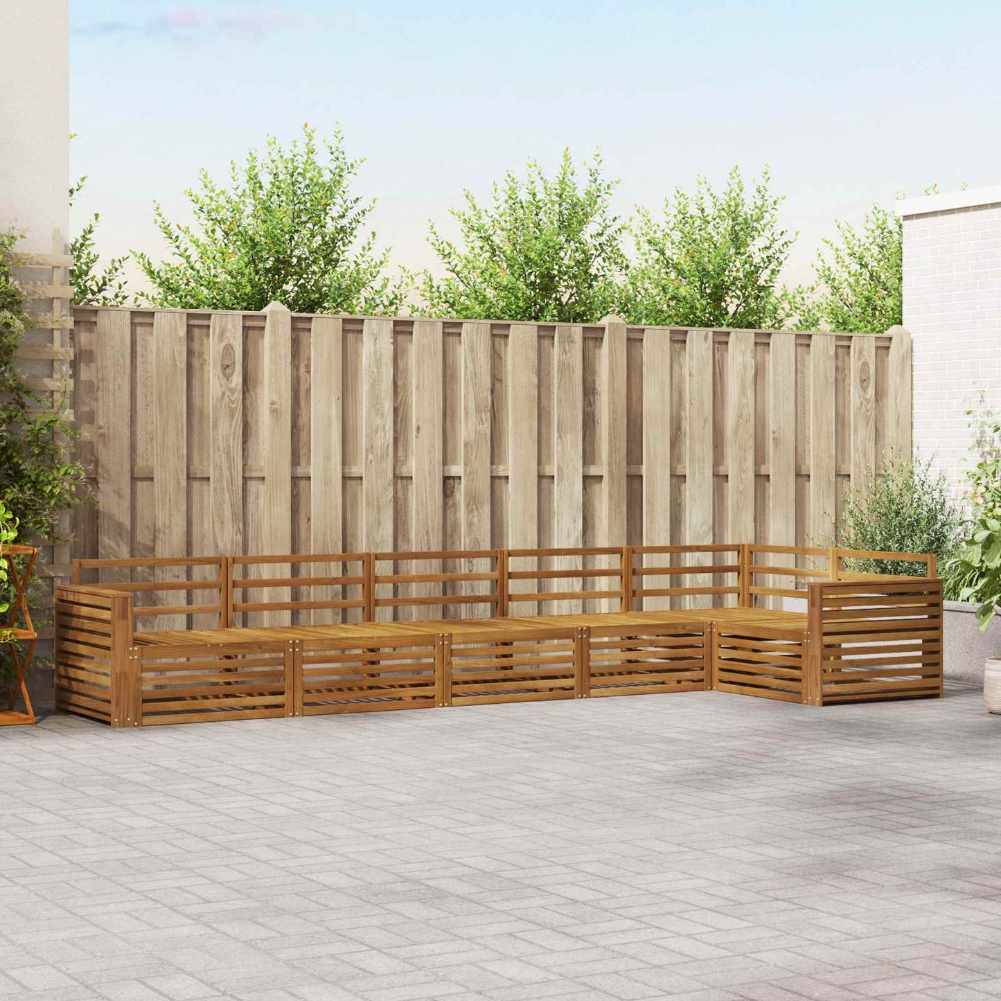 Outdoor Sofa Set 6 pcs Natural Solid Acacia Wood
