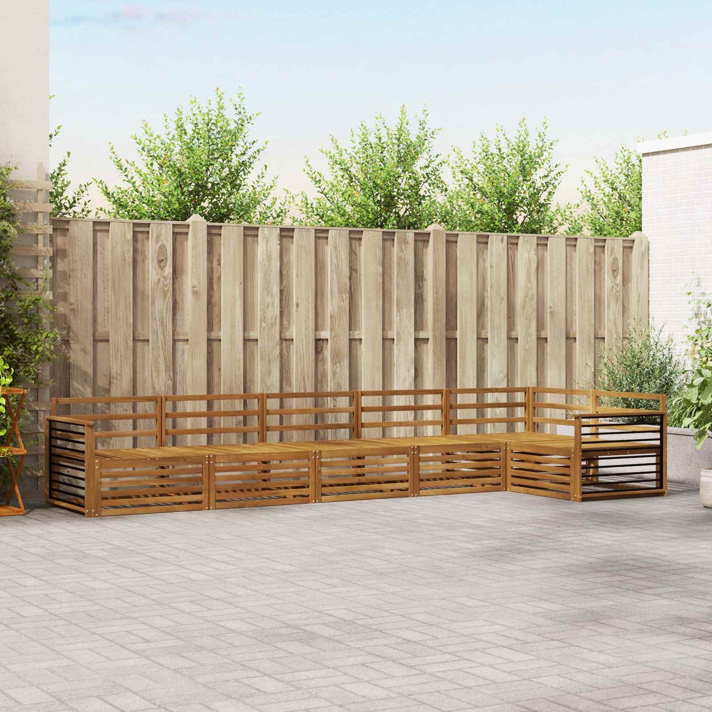 Outdoor Sofa Set 6 pcs Natural Solid Acacia Wood