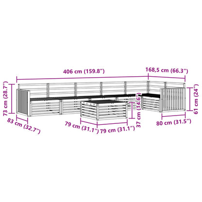 Outdoor Sofa Set 7 pcs Natural