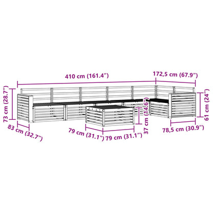 Outdoor Sofa Set 7 pcs Natural