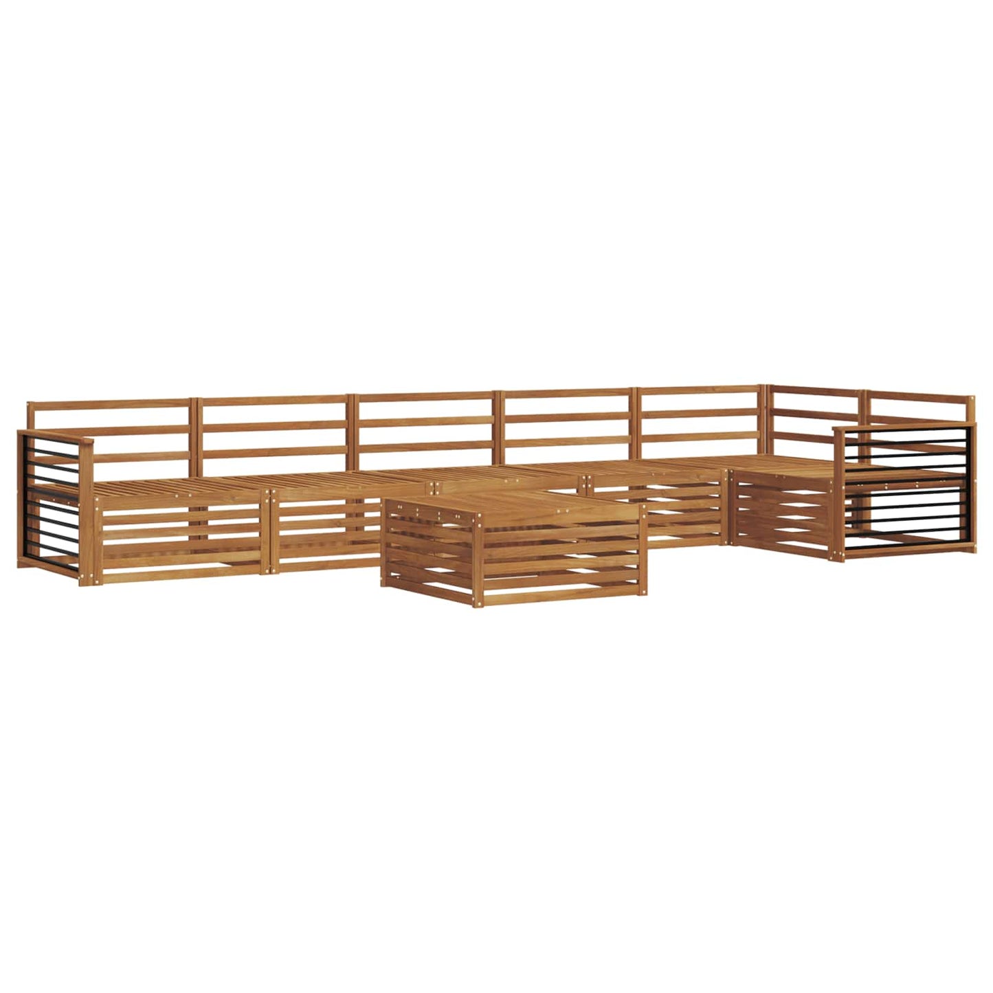 Outdoor Sofa Set 7 pcs Natural Solid Acacia Wood
