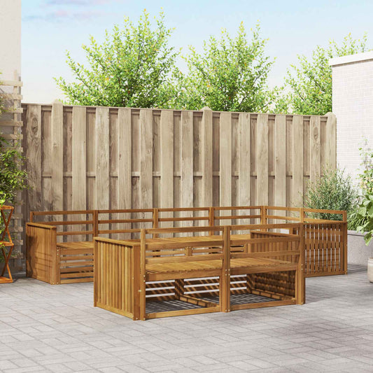 Outdoor Sofa Set 7 pcs Natural Solid Acacia Wood