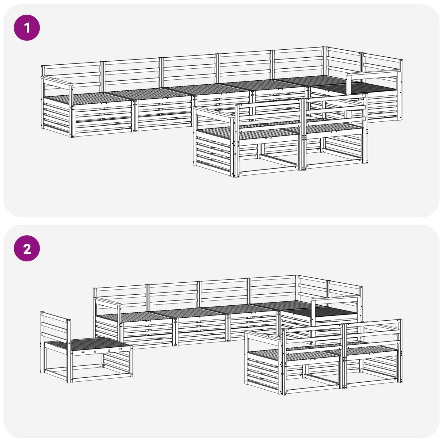 Outdoor Sofa Set 8 pcs Natural Solid Acacia Wood