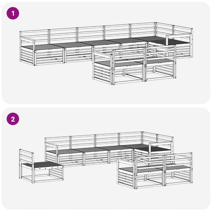 Outdoor Sofa Set 8 pcs Natural Solid Acacia Wood