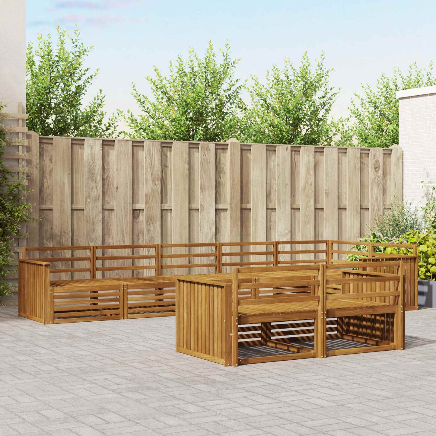 Outdoor Sofa Set 8 pcs Natural Solid Acacia Wood