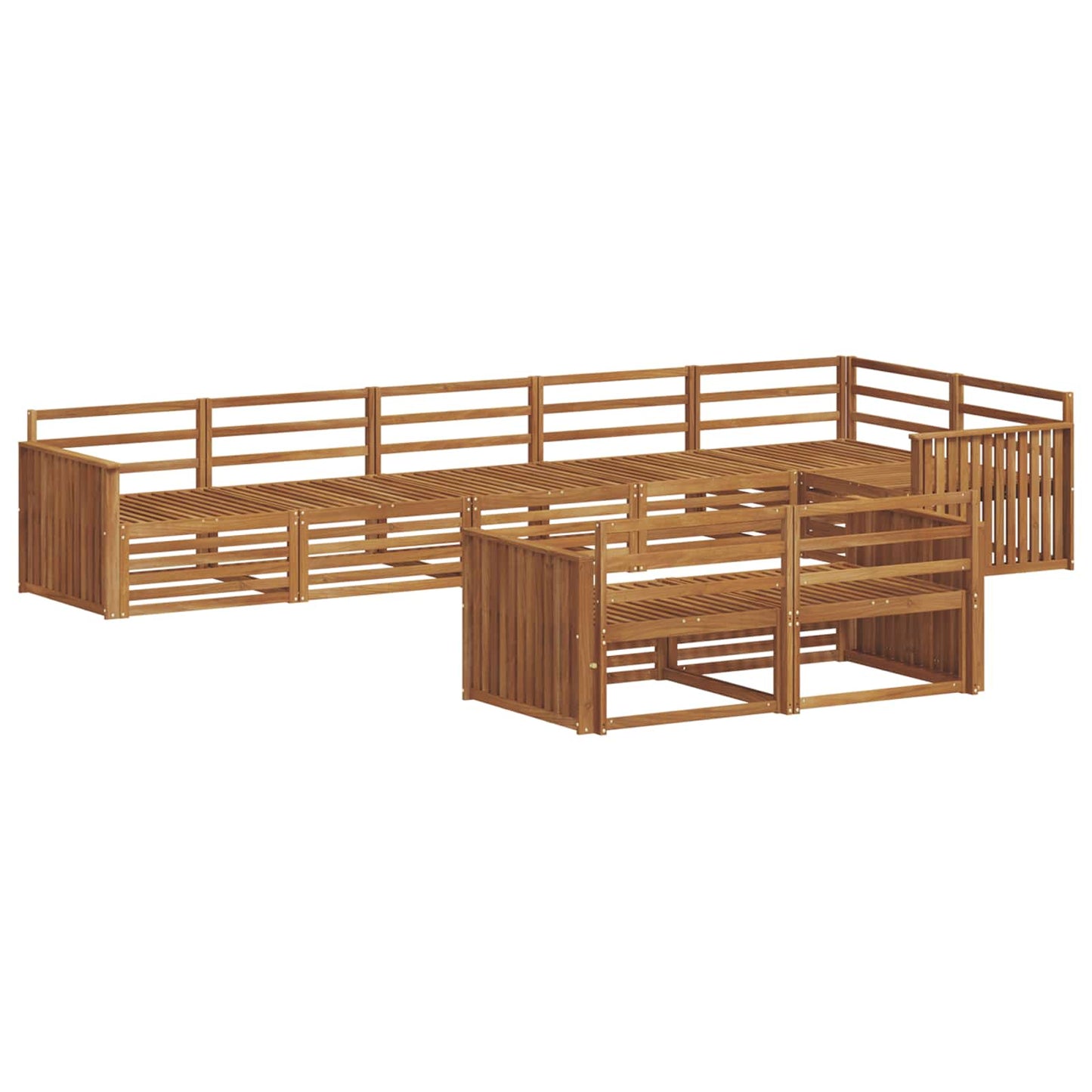 Outdoor Sofa Set 8 pcs Natural Solid Acacia Wood