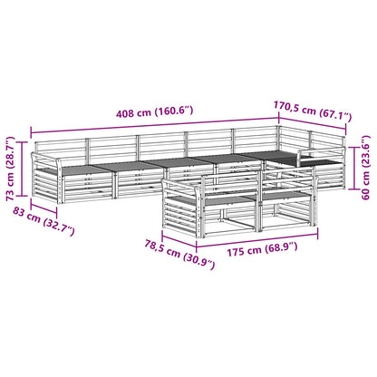Outdoor Sofa Set 8 pcs Natural Solid Acacia Wood