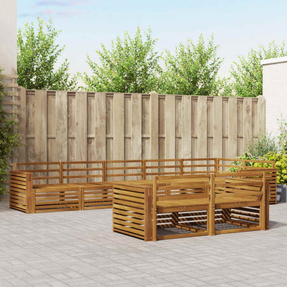 Outdoor Sofa Set 8 pcs Natural Solid Acacia Wood