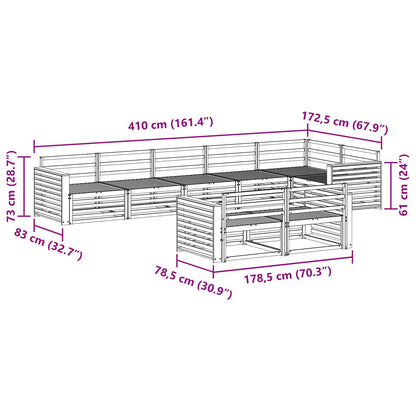 Outdoor Sofa Set 8 pcs Natural Solid Acacia Wood