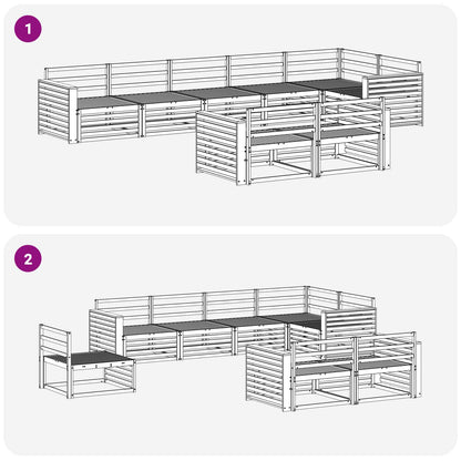 Outdoor Sofa Set 8 pcs Natural Solid Acacia Wood