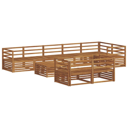 Outdoor Sofa Set 9 pcs Natural Solid Acacia Wood