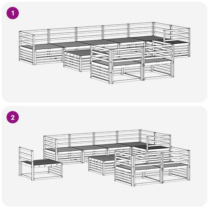 Outdoor Sofa Set 9 pcs Natural Solid Acacia Wood