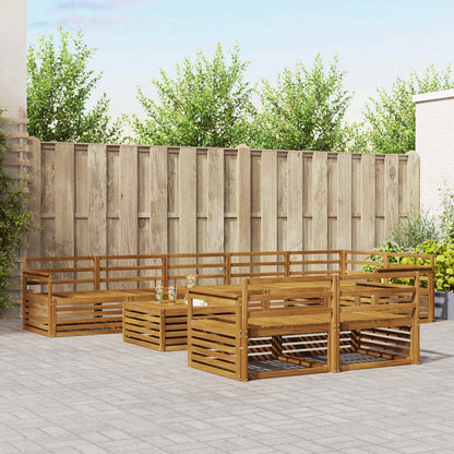 Outdoor Sofa Set 9 pcs Natural Solid Acacia Wood
