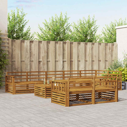 Outdoor Sofa Set 9 pcs Natural Solid Acacia Wood