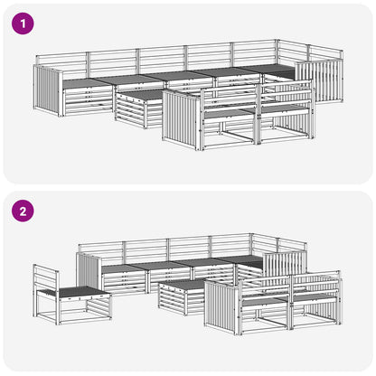 Outdoor Sofa Set 9 pcs Natural Solid Acacia Wood