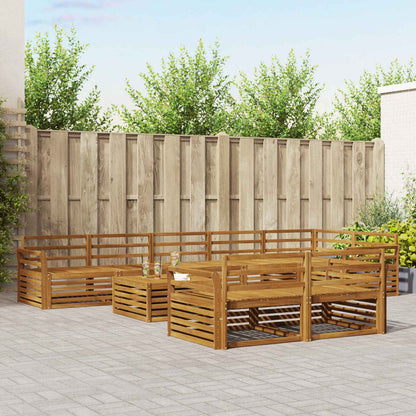 Outdoor Sofa Set 9 pcs Natural Solid Acacia Wood