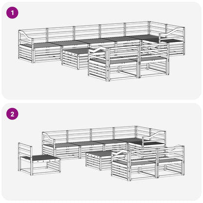 Outdoor Sofa Set 9 pcs Natural Solid Acacia Wood