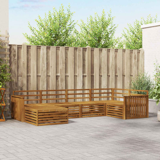 Outdoor Sofa Set 6 pcs Natural Solid Acacia Wood