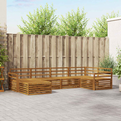 Outdoor Sofa Set 6 pcs Natural Solid Acacia Wood