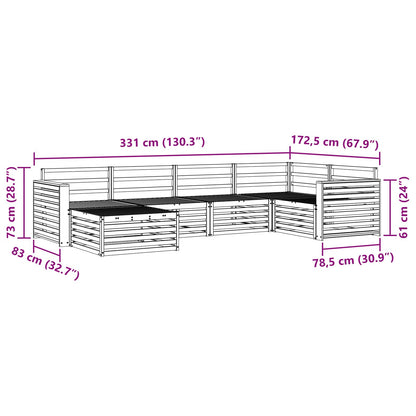 Outdoor Sofa Set 6 pcs Natural