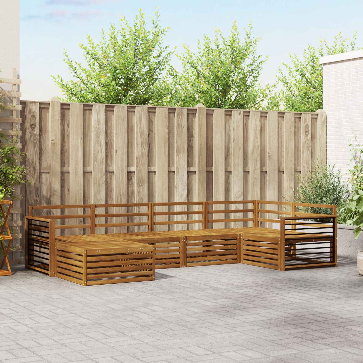 Outdoor Sofa Set 6 pcs Natural