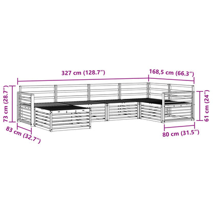 Outdoor Sofa Set 6 pcs Natural