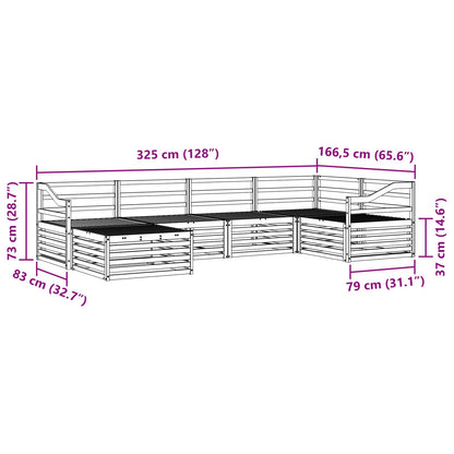Outdoor Sofa Set 6 pcs Natural
