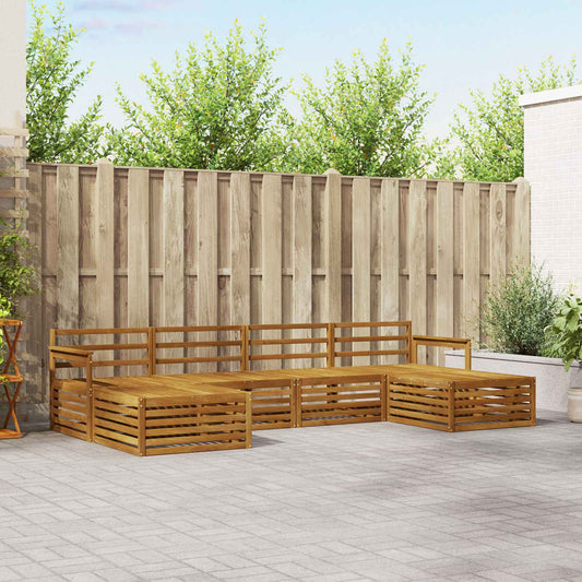 Outdoor Sofa Set 6 pcs Natural Solid Acacia Wood