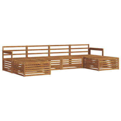 Sofa Sets 6 pcs Natural Solid Acacia Wood