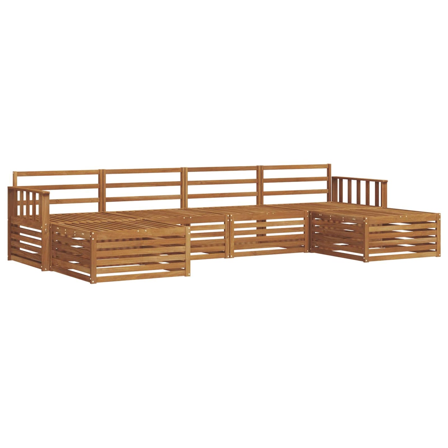 Sofa Sets 6 pcs Natural Solid Acacia Wood