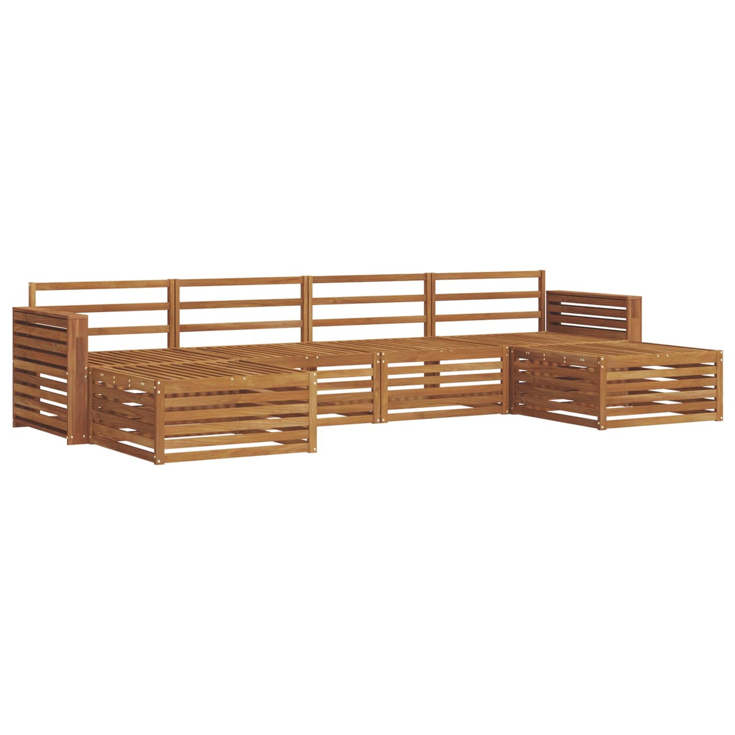 Sofa Sets 6 pcs Natural Solid Acacia Wood