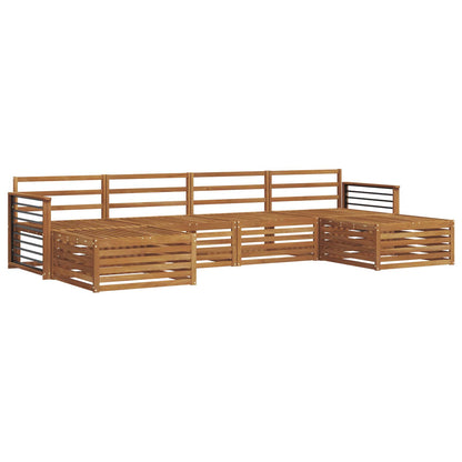 Sofa Sets 6 pcs Natural Solid Acacia Wood