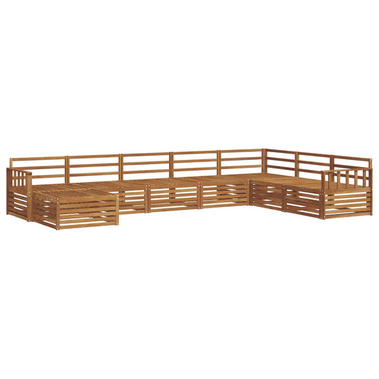 Outdoor Sofa Set 8 pcs Natural Solid Acacia Wood